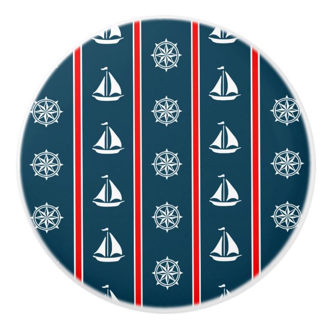 Pomo De Cerámica Diseño náutico (Anverso)