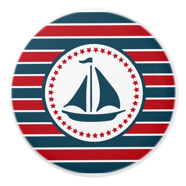 Pomo De Cerámica Diseño náutico (Anverso)