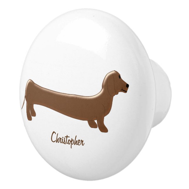 Pomo De Cerámica Diseño personalizado de Dachshund (Derecha)