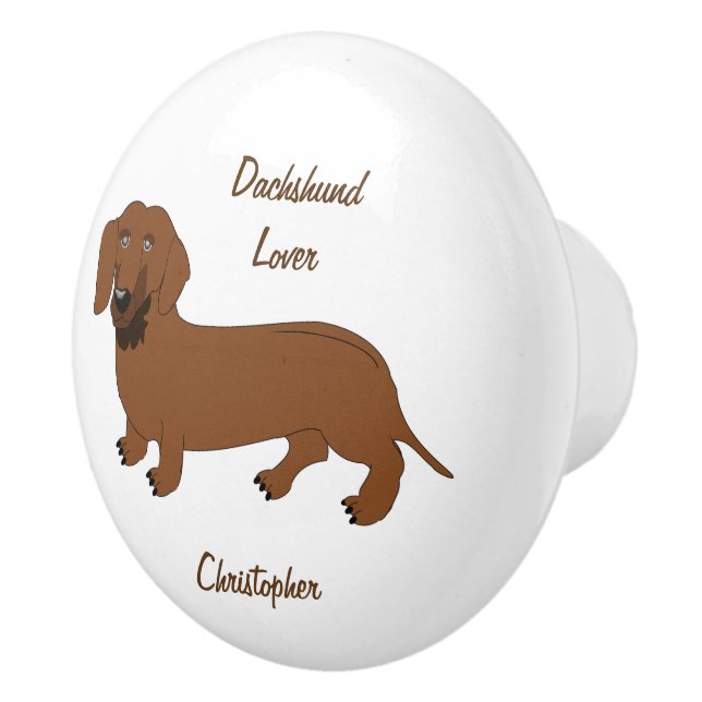 Pomo De Cerámica Diseño personalizado del Dachshund (Derecha)