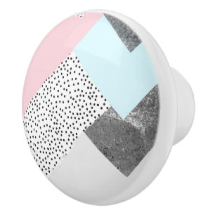 Pomo De Cerámica Diseño punteado mármol en colores pastel de
