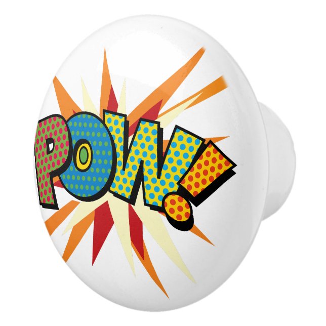 Pomo De Cerámica Diviértete con Arte Pop de Cómic Retro (Derecha)