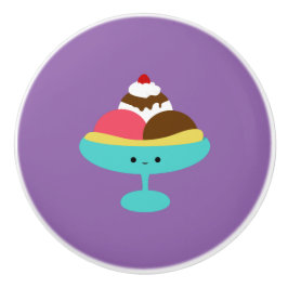 Pomo De Cerámica División banana de Kawaii