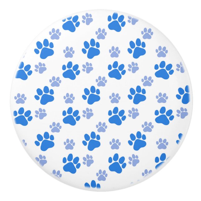 Pomo De Cerámica Dog Paw Print Simple Animal Lover Cute Puppies (Anverso)