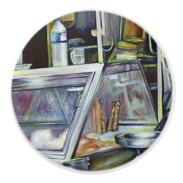 Pomo De Cerámica ¿Dónde está el curry de la cabeza de pescado? Sing (Anverso)