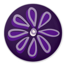 Pomo De Cerámica Doodle De Flor Púrpura
