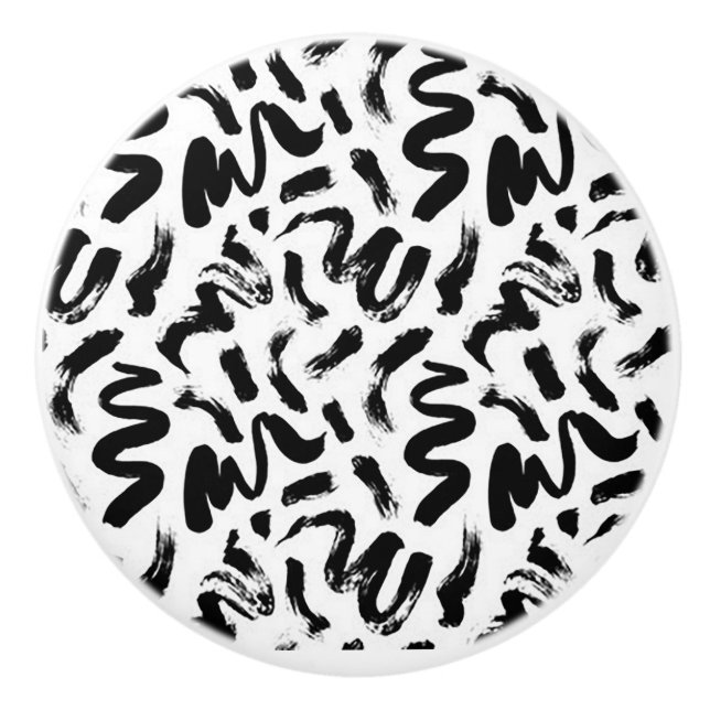 Pomo De Cerámica "Doodles negros" (Anverso)