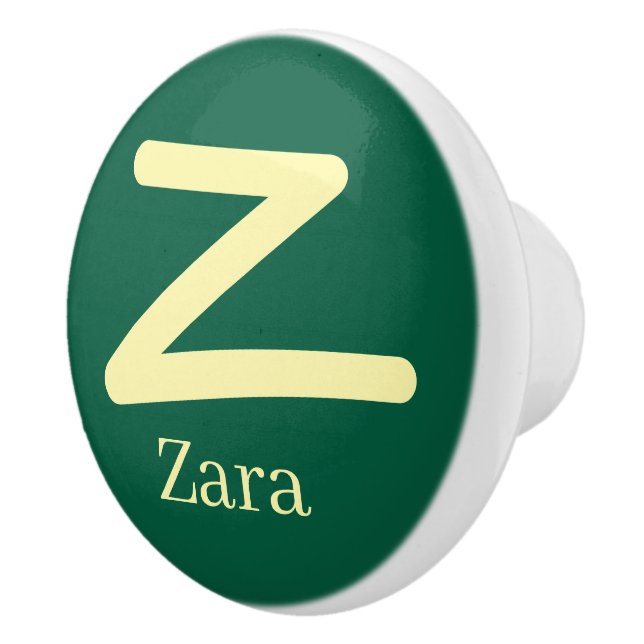 Pomo De Cerámica Door Knob Green Monogram  (Derecha)