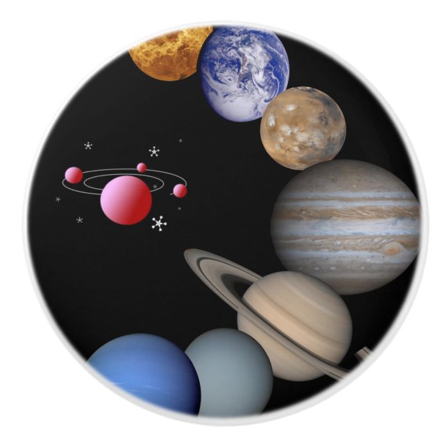 Pomo De Cerámica Door Knob Planets  (Anverso)
