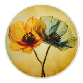 Pomo De Cerámica Dos flores