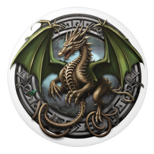Pomo De Cerámica Dragón Celta