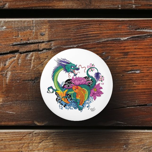 Pomo De Cerámica Dragón de agua chino Koi Fish (Subido por el creador)