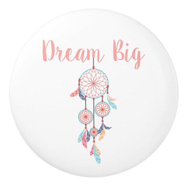 Pomo De Cerámica Dream Big Dreamcatcher Bohemian Dream Catcher (Anverso)