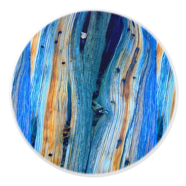 Pomo De Cerámica driftwood azul Thunder_Cove (Anverso)