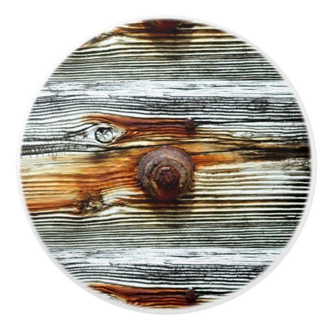 Pomo De Cerámica driftwood oxidado Thunder_Cove (Anverso)