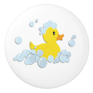 Pomo De Cerámica Ducky de goma en burbujas