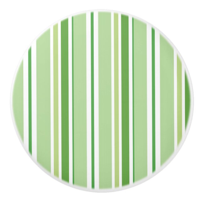 Pomo De Cerámica Dulce Pea Green Stripes Stripes Dresser (Anverso)