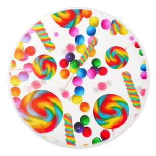 Pomo De Cerámica Dulces Caramelos Azucarados Piruletas Decoración d