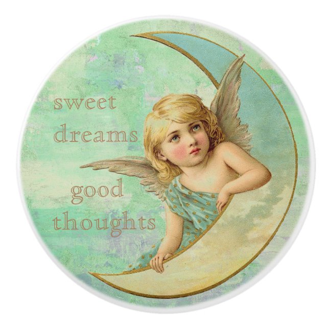 Pomo De Cerámica Dulces sueños, Ángel de los Buenos Pensamientos (Anverso)