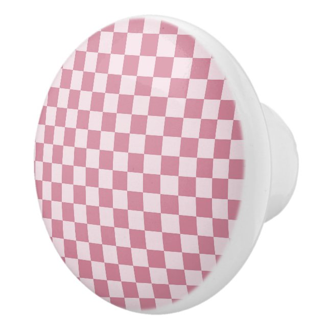 Pomo De Cerámica Dusty rose checkerboard pattern (Derecha)