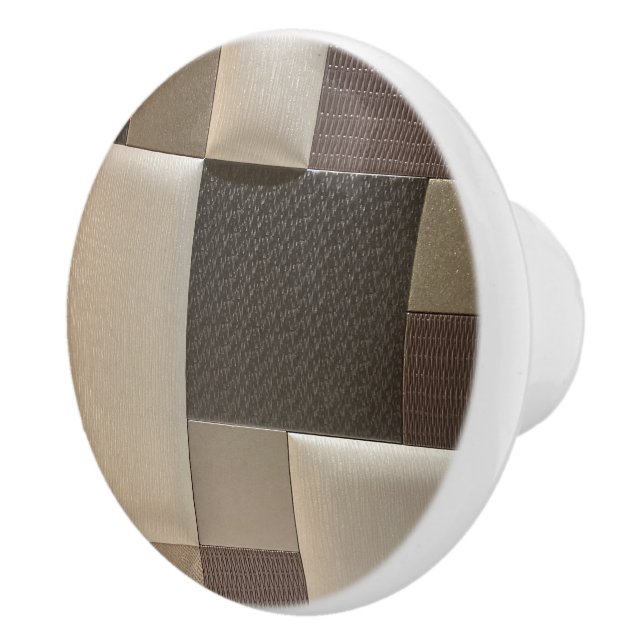 Pomo De Cerámica Earthy Plaid Ceramic Door Knob (Derecha)