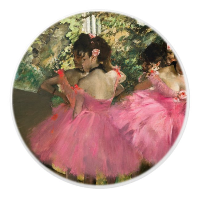 Pomo De Cerámica Edgar Degas - Bailarinas de rosa (Anverso)
