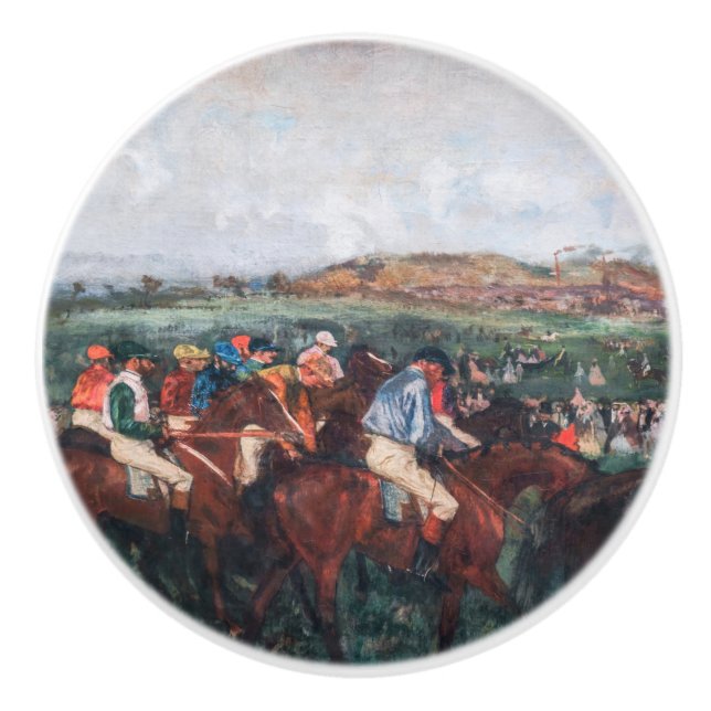 Pomo De Cerámica Edgar Degas - Carrera de caballeros (Anverso)
