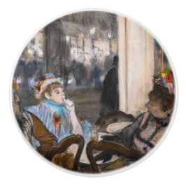 Pomo De Cerámica Edgar Degas - Mujeres en una terraza cafetería por