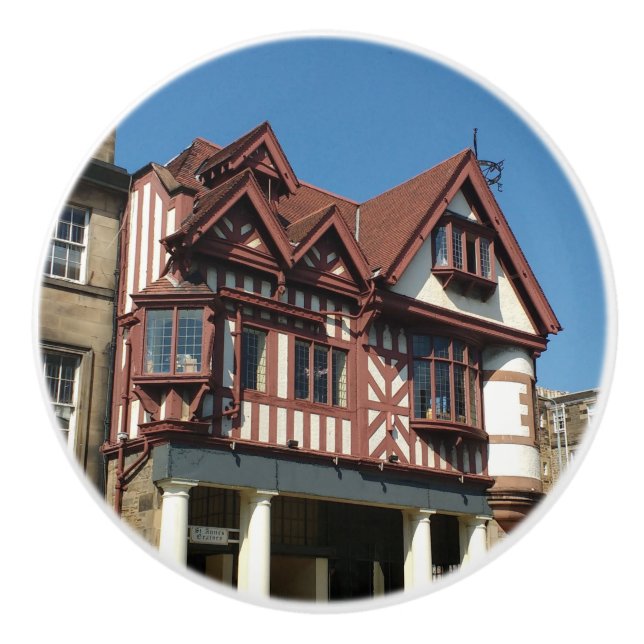 Pomo De Cerámica Edificio de armazones de encino Tudor, Edimburgo,  (Anverso)