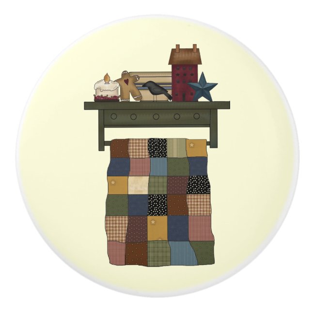 Pomo De Cerámica Edredón en botón del cajón del estante (Anverso)