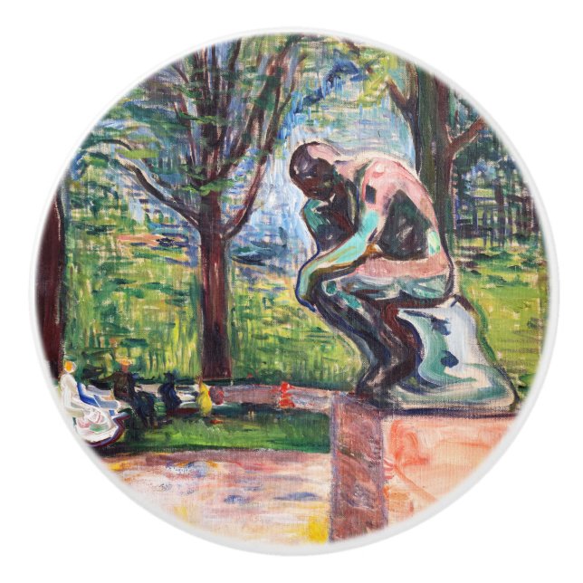 Pomo De Cerámica Edvard Munch - El pensador de Rodin (Anverso)