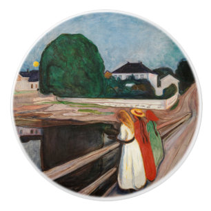 Pomo De Cerámica Edvard Munch - Los Chicas en el puente