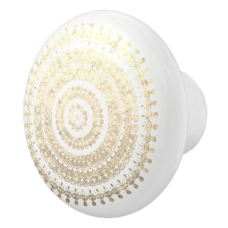 Pomo De Cerámica EFF metálico de la mandala tribal del círculo de