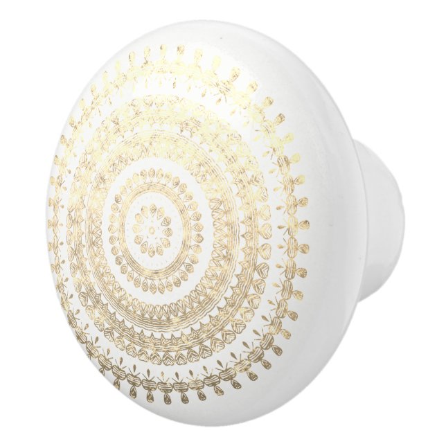 Pomo De Cerámica EFF metálico de la mandala tribal del círculo de (Derecha)