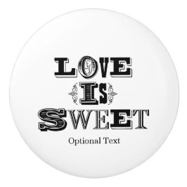 Pomo De Cerámica El amor es dulce tocador vintage negro blanco dorm