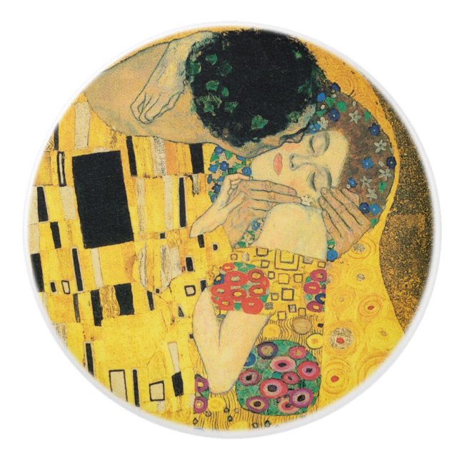 Pomo De Cerámica El beso de Gustav Klimt (Anverso)