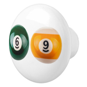Pomo De Cerámica El billar duro 69 de SlipperyJoe con una bola de b