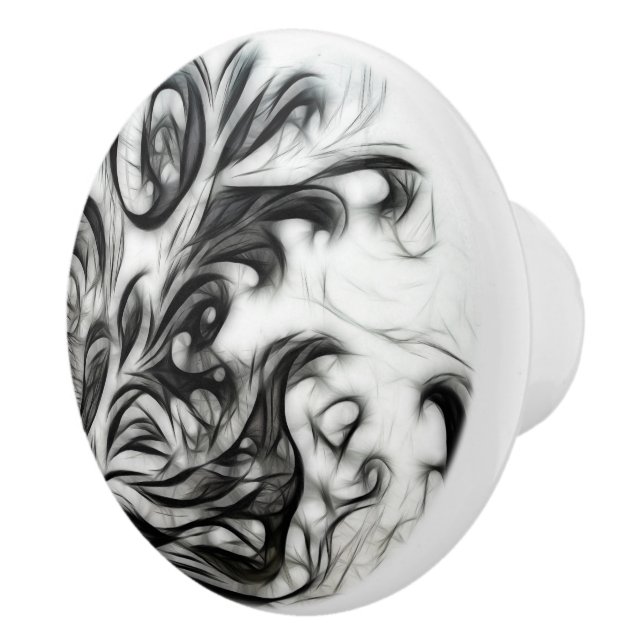 Pomo De Cerámica El brillante inverso floral (Derecha)