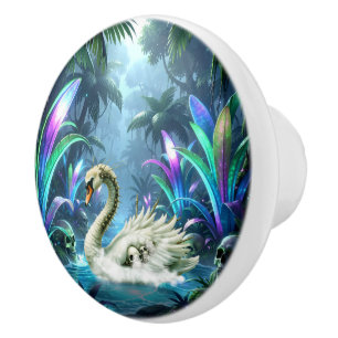 Pomo De Cerámica El cisne de las aguas olvidadas.