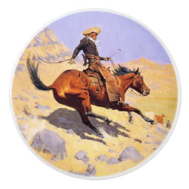 Pomo De Cerámica El Cowboy (por Frederic Remington)