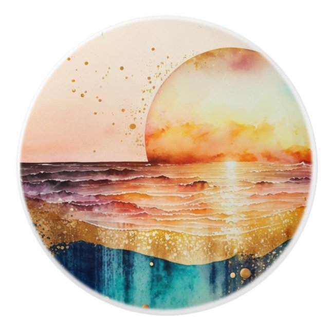 Pomo De Cerámica El diseño de la serie acuática 3 (Anverso)