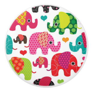 Pomo De Cerámica el elefante retro embroma el papel pintado del