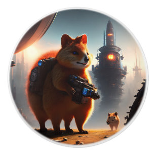 Pomo De Cerámica El futurista soldado de Quokka,