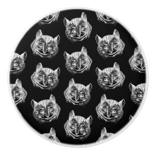 Pomo De Cerámica El gato Cheshire Alicia en el arte de la época de