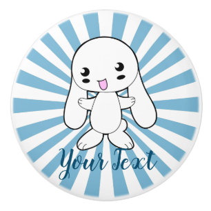 Pomo De Cerámica El gran Personalizado de Kawaii Bunny