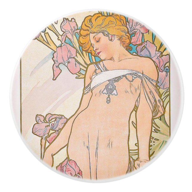 Pomo De Cerámica El Iris (1897) de Alphonse Mucha (Anverso)