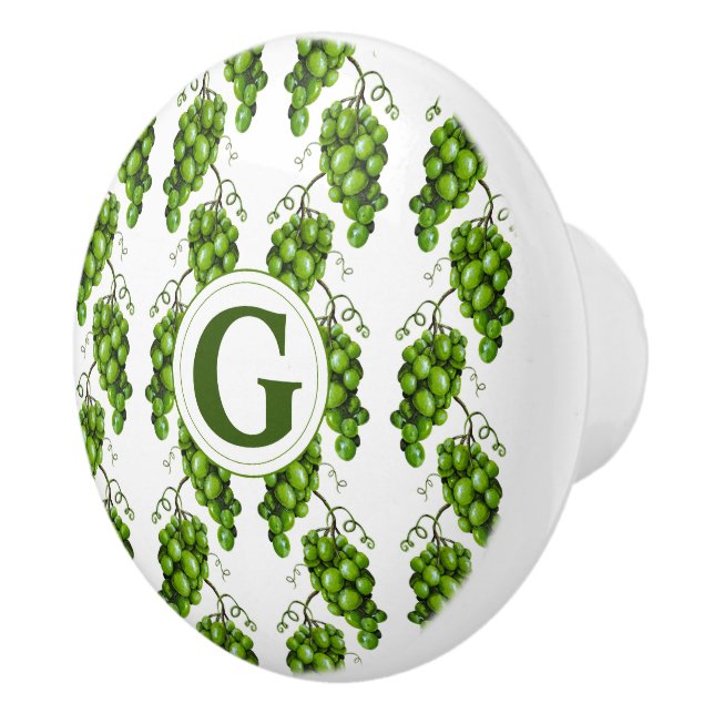 Pomo De Cerámica El Knob de las uvas verdes (Derecha)