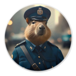 Pomo De Cerámica El oficial Capybara: Manteniendo la paz,
