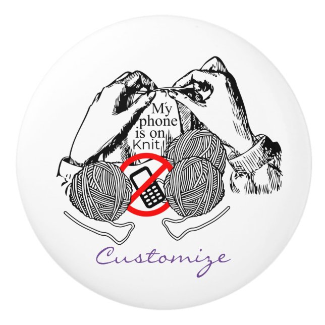 Pomo De Cerámica El teléfono está en Knit Thunder_Cove (Anverso)