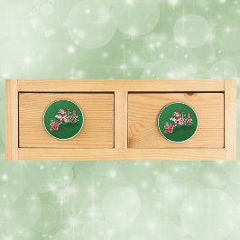 Pomo De Cerámica El vintage Santa Claus Peppermint Candy Train